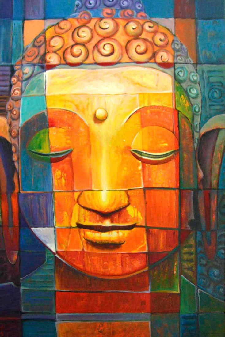 Wing, Lony - Acryl Painting - Handsigned: Artist: Wing, Lony Title: Budha XI Technique: Acrylic painting on Canvas size: 90 x 60 cm. (35,45 x 23,6 inch) More Information Hand signature by the Artist. Comes with COA. About the artist Lony