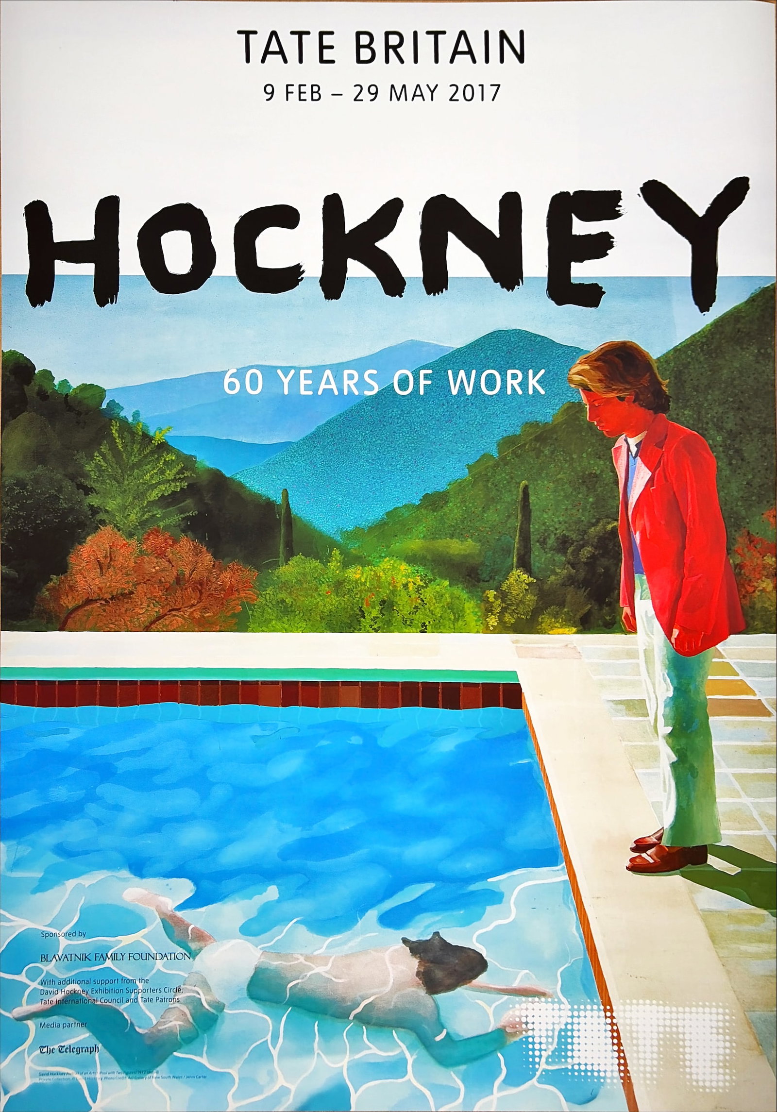 David Hockney - Exhibition Poster - Portrait of an artist (Pool With Two Figures) - Tate Britain: Artist: Hockney, David Title: Exhibition Poster - Portrait of an artist (Pool With Two Figures) - Tate Britain 2017 Technique: Poster on Fine art paper size: 99,5 x 69,7 cm. (39,15 x 27,45 inch) Frame