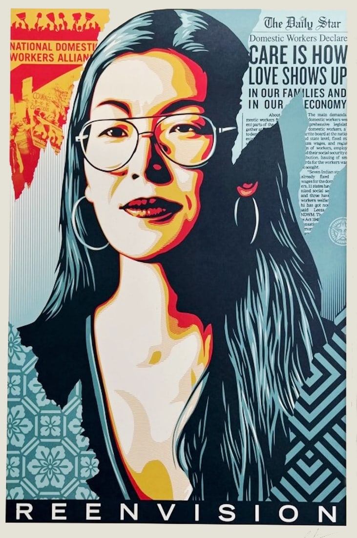 Shepard Fairey - Reenvision - Hand signed: Artist: Fairey, Shepard Title: Reenvision Technique: Offset lithograph on Speckle tone paper size: 91 x 61 cm. (35,85 x 24 inch) Framed: Not framed More Information Shepard Fairy (OBEY) A major