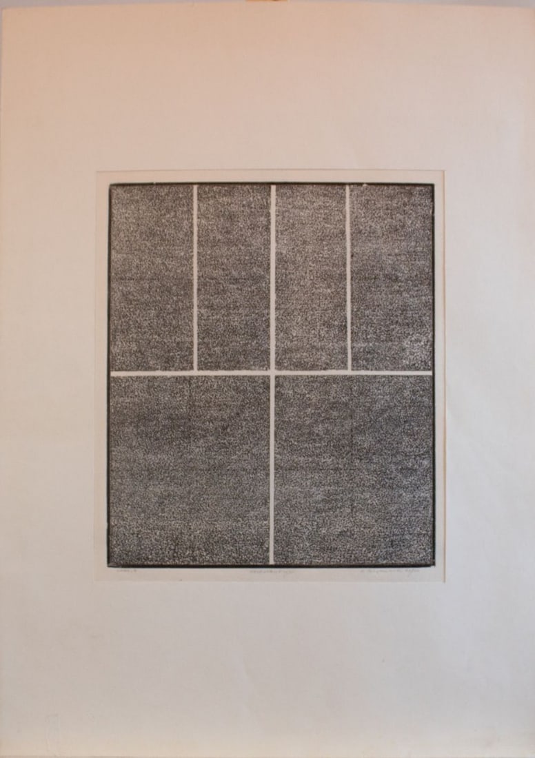 Gieryszewski, Ryszard - Silkscreen/Embossing - Handsigned: Artist: Gieryszewski, Ryszard Title: Okno 4 Technique: Silkscreen on Bütten, Handmade paper size: 70 x 50 cm. (27,55 x 19,7 inch) Framed: Not framed More Information Hand-Signed by the Artist.