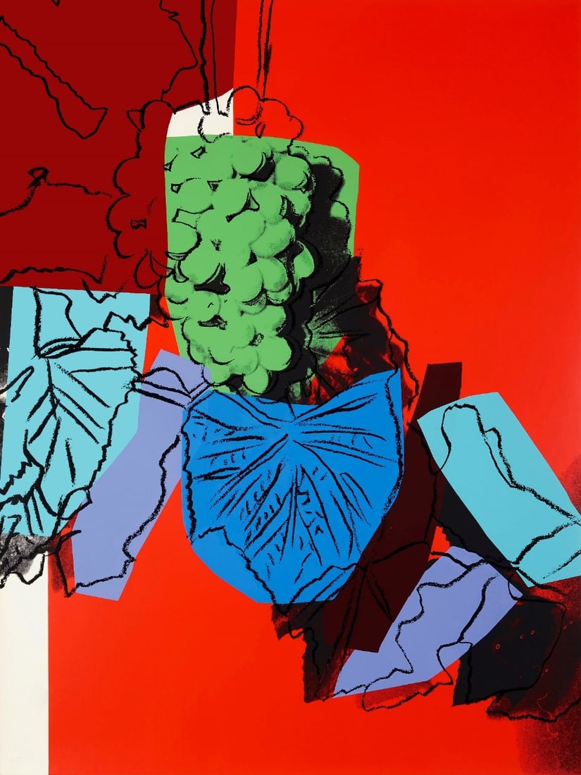 Andy Warhol - Grapes - Screenprint: Artist: Warhol, Andy Title: Grapes Technique: Screenprint on Lenox museum board size: 101,6 x 76,2 cm. (40 x 30 inch) Framed: Not framed More Information Andy Warhol - Grapes. Unique screenprint in