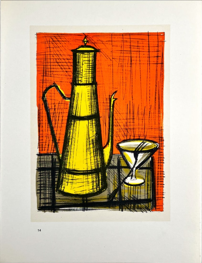 Buffet, Bernard - Lithograph.: Artist: Buffet, Bernard Title: Still-Life With A Coffee-Pot Technique: Lithograph on Vellum acropole size: 31 x 24 cm. (12,2 x 9,45 inch) Framed: Not framed More Information Bernard Buffet (