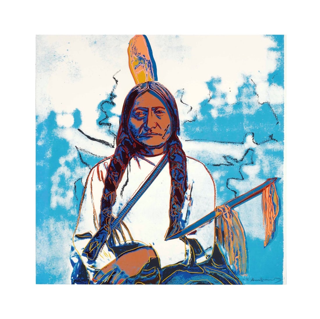Andy Warhol - Serigraph - Cowboys &Indians - Signed: Artist: Warhol, Andy Title: Cowboys &Indians - Sitting Bull Technique: Serigraphic on Lenox museum board size: 91,4 x 91,4 cm. (36 x 36 inch) Framed: Not framed More Information Andy Wahol,