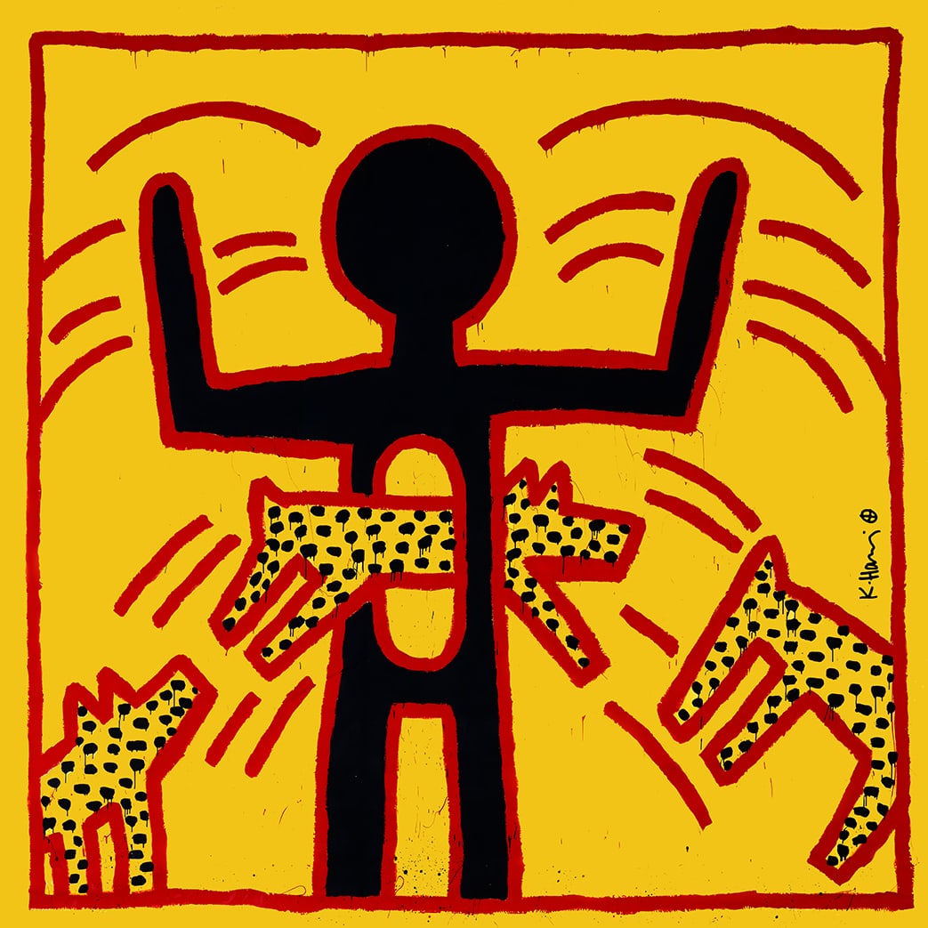 Keith Haring - Screenprint - Signed and hand numbered: Artist: Haring, Keith Title: Untitled Technique: Screenprint on Lenox museum board size: 96,5 x 96,5 cm. (38 x 38 inch) Framed: Not framed More Information Keith Haring 1958-1990 Signed in the plate