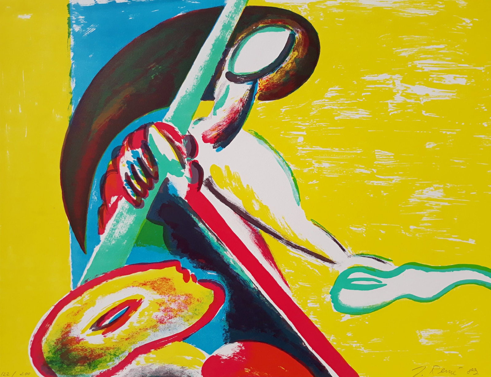 Remé. Jorge - Lithograph.: Artist: Remé, Jorg Title: Figuren Technique: Lithograph on Arches paper size: 50 x 65 cm. (19,7 x 25,6 inch) Framed: Not framed More Information Edition: 122/200. Hands