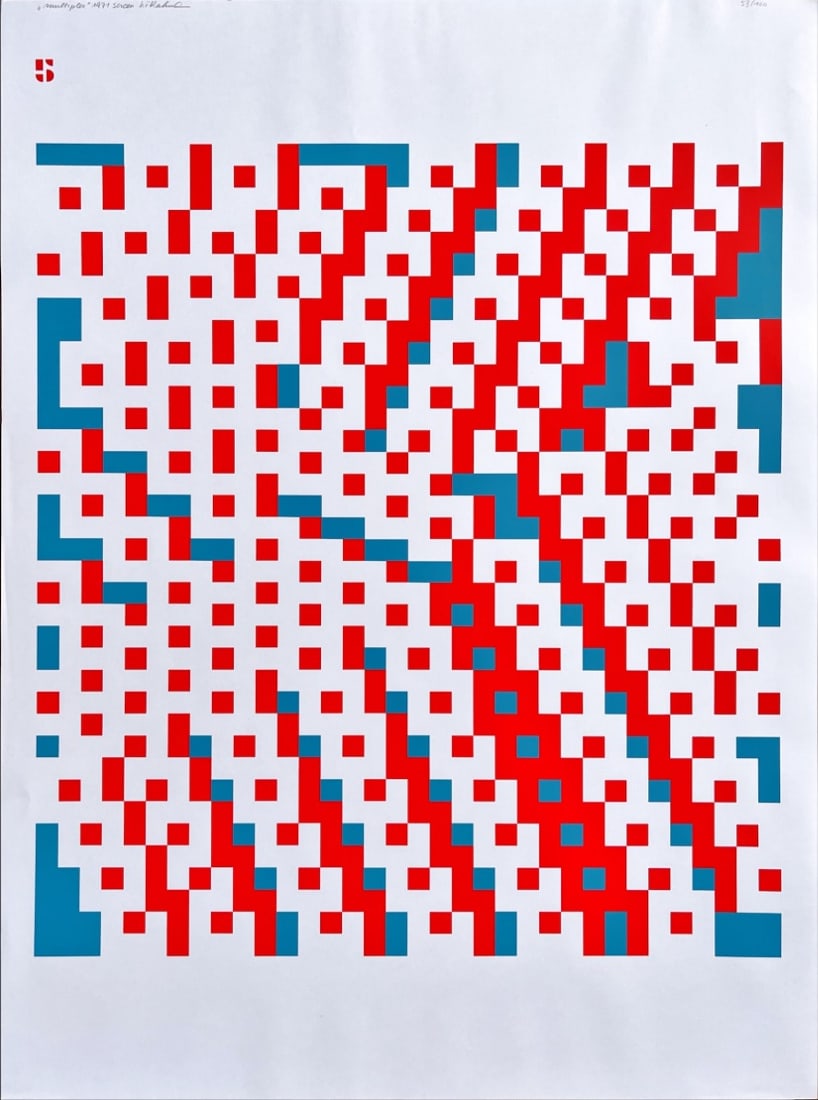 Fritz Rahmann - Silkscreen - Hand signed: Artist: Rahmann, Fritz Title: Multiplex Technique: Silkscreen on Museum board (heavy weight paper) size: 100 x 53 cm. (39,35 x 20,85 inch) Framed: Not framed More Information Fritz Rahmann 1936-2006