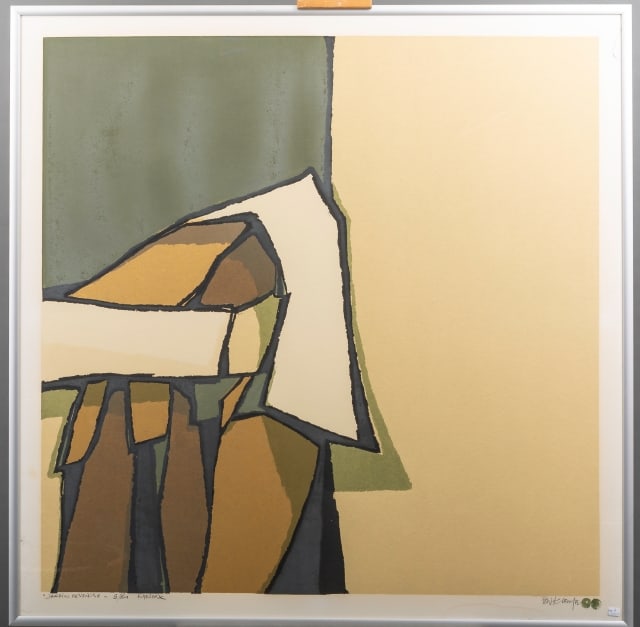 Fon Klement - Board cut - Hand signed: Artist: Klement, Fon Title: Jardin de Venise Technique: Wood engraving on Handmade paper size: 98 x 99 cm. (38,6 x 39 inch) Framed: 100,5 x 100,5 cm. (39,55 x 39,55 inch) More Information Fon Klement