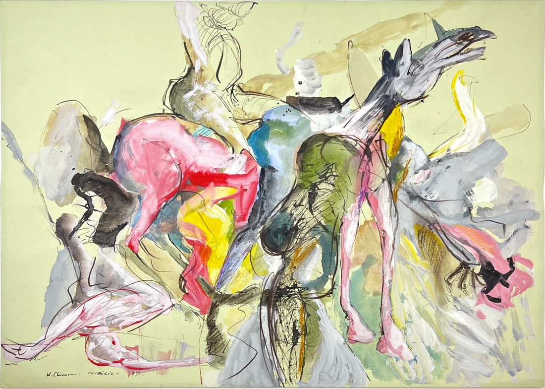 Mihai Chiuaru - Mixed Technique - Hand signed: Artist: Chiuaru, Mihai Title: Capriciu Technique: Mixed techniques on Handmade paper size: 50 x 70 cm. (19,7 x 27,55 inch) Framed: Not framed More Information Mihai Chiuaru is a contemporary artist,