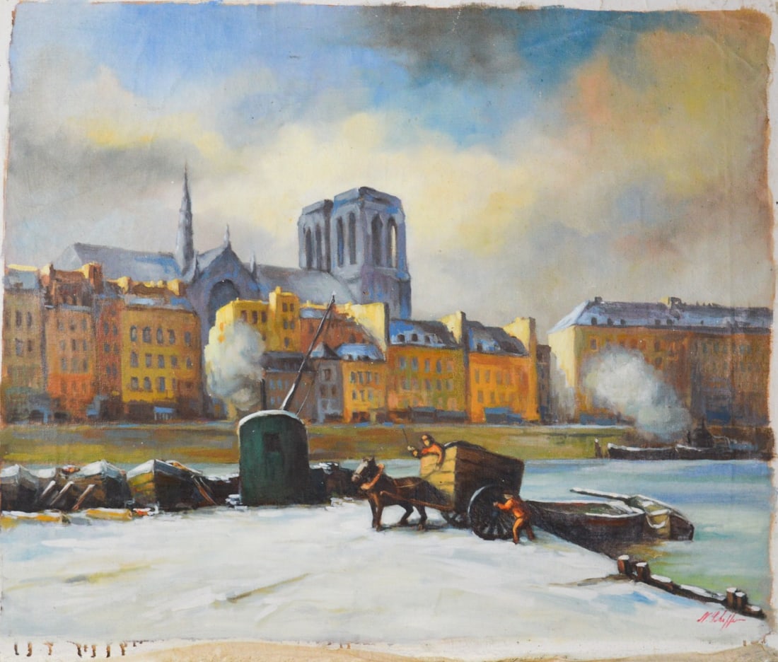 Nico Schiffers - Oil Painting on canvas - Handsigned: Artist: Schiffers, Nico Title: Winter in de stad Technique: Oil painting on Canvas size: 50 x 60 cm. (19,7 x 23,6 inch) Framed: Not framed More Information Nico SCHIFFE
