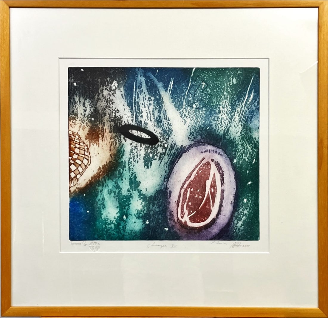 Ad Arma - Color Etching - Hand signed: Artist: Arma, Ad Title: Changes VII Technique: Etching on Handmade paper size: 50 x 50 cm. (19,7 x 19,7 inch) Framed: 64 x 67 cm. (25,2 x 26,4 inch) More Information Ad Arma Painter, graphic artist,