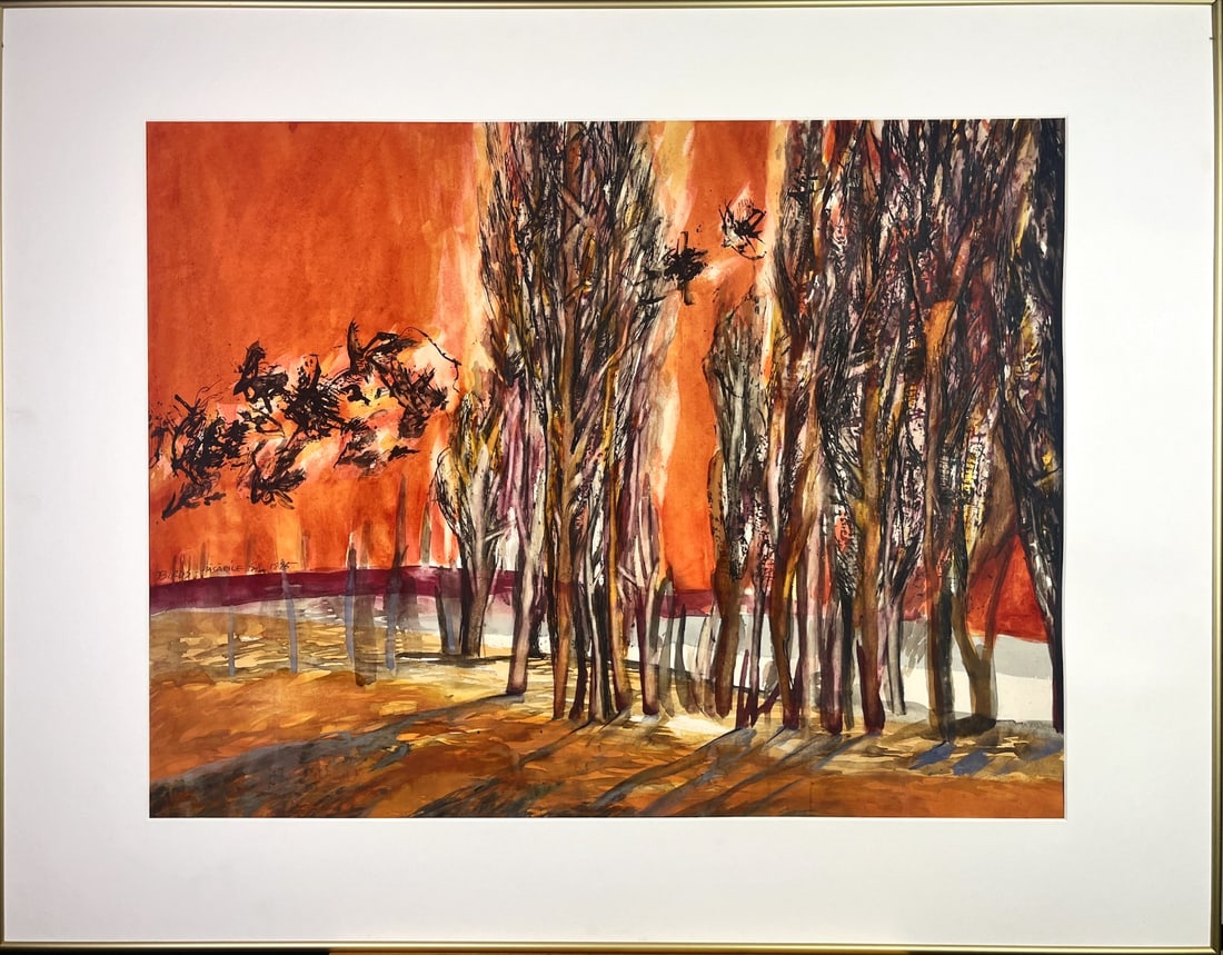 Silvia Barbescu - Gouache - Hand signed: Artist: Barbescu, Silvia Title: Unreadable title Technique: Gouache on Handmade paper size: 65 x 85 cm. (25,6 x 33,45 inch) Framed: 81 x 106 cm. (31,9 x 41,75 inch) More Information Silvia Barbescu