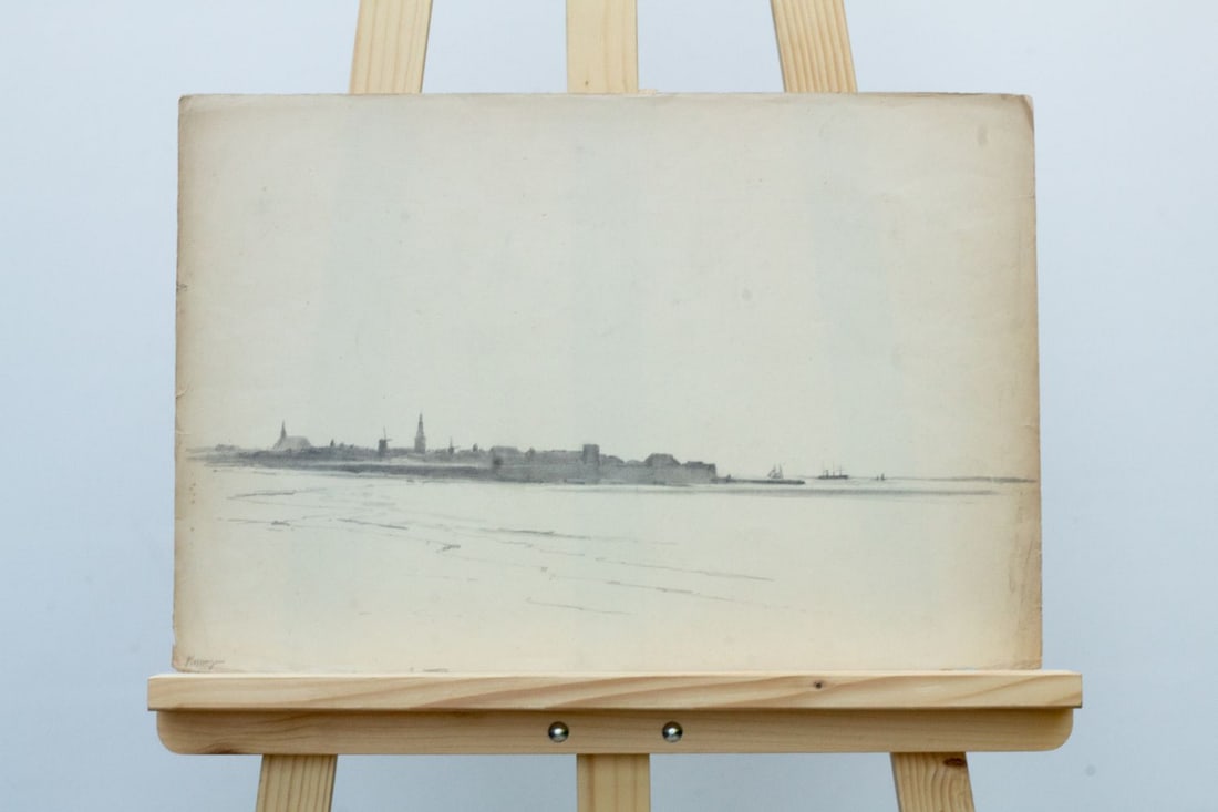 Kiers, G.L. - Pencil Drawing - Handsigned: Artist: Kiers, G.L. Title: Vlissingen Technique: Pencil drawing on Paper size: 32 x 48 cm. (12,6 x 18,9 inch) Framed: Not framed More Information From the estate of G.L. Kiers. George Lourens Kiers