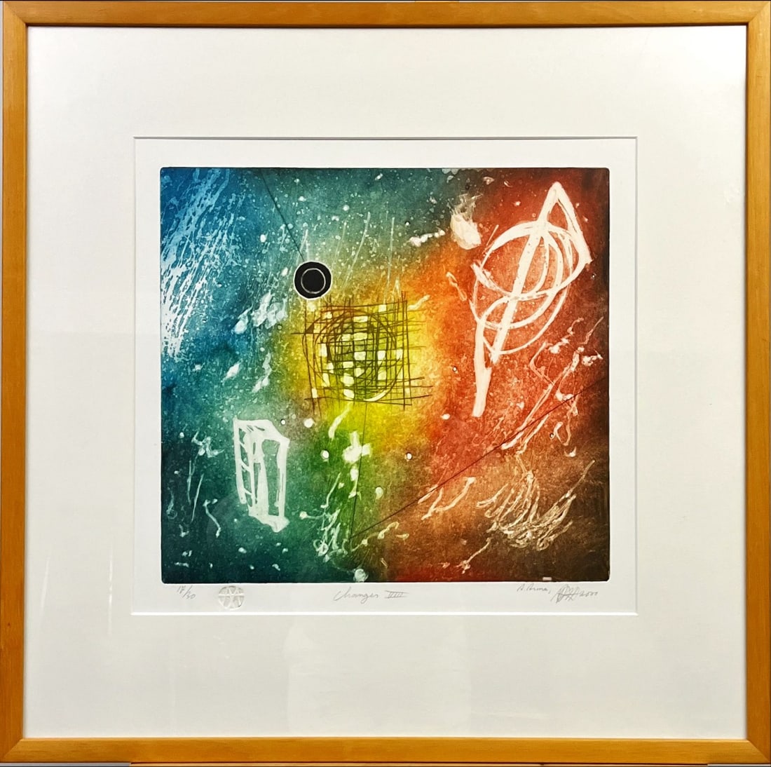 Ad Arma - Color Etching - Hand signed: Artist: Arma, Ad Title: Changes VIII Technique: Etching on Handmade paper size: 50 x 50 cm. (19,7 x 19,7 inch) Framed: 64 x 67 cm. (25,2 x 26,4 inch) More Information Ad Arma Painter, graphic artist,