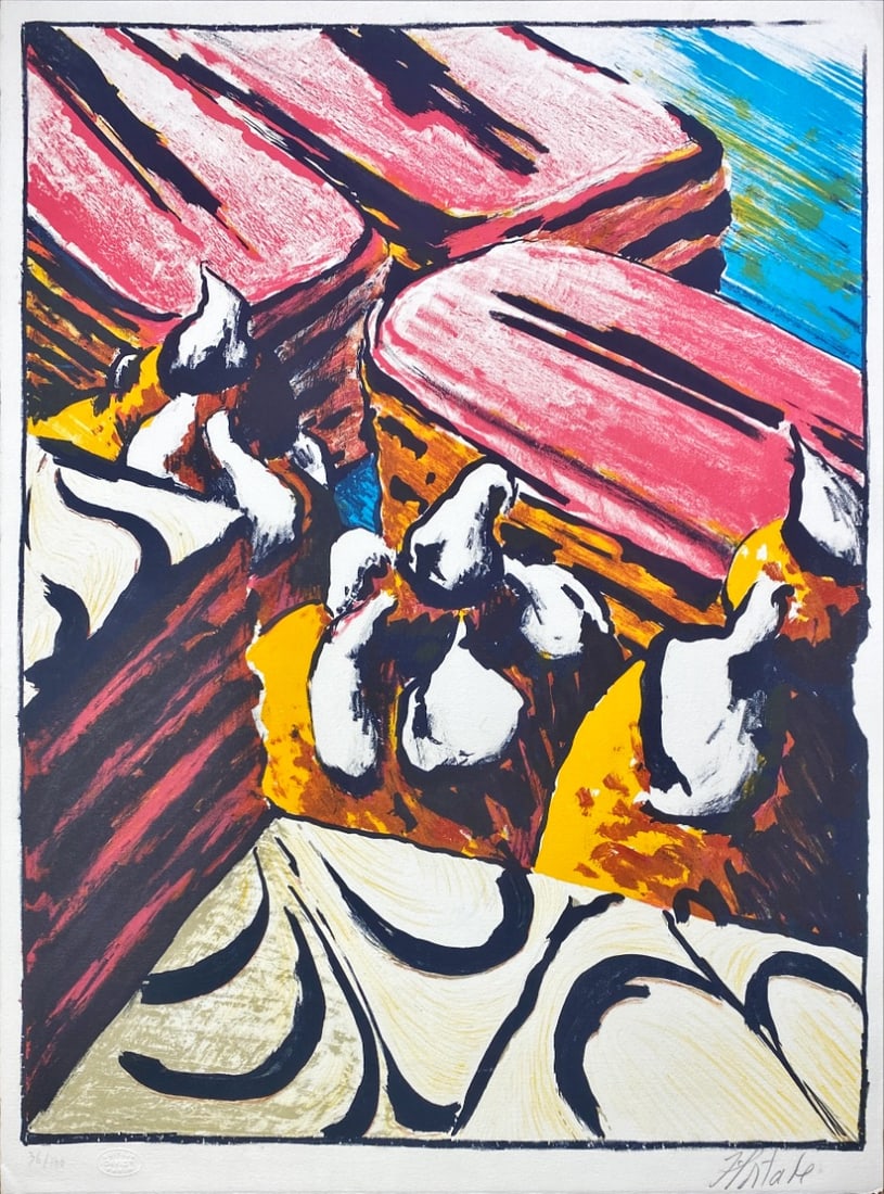 Philippe Hortala - Lithograph - Hand signed: Artist: Hortala, Philippe Title: Untitled Technique: Lithograph on Handmade paper size: 64 x 48,5 cm. (25,2 x 19,1 inch) Framed: Not framed More Information Philippe Hortala 1960 - 1998. French