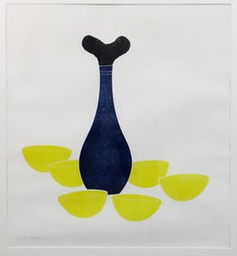Nieboer, Tiddo - Woodcut - Hand signed: Artist: Nieboer, Tiddo Title: Stilleven aa Technique: Woodcut on Fine art paper size: 113,5 x 80 cm. (44,7 x 31,5 inch) More Information Handsigned and numbered in pencil by the Artist comes with