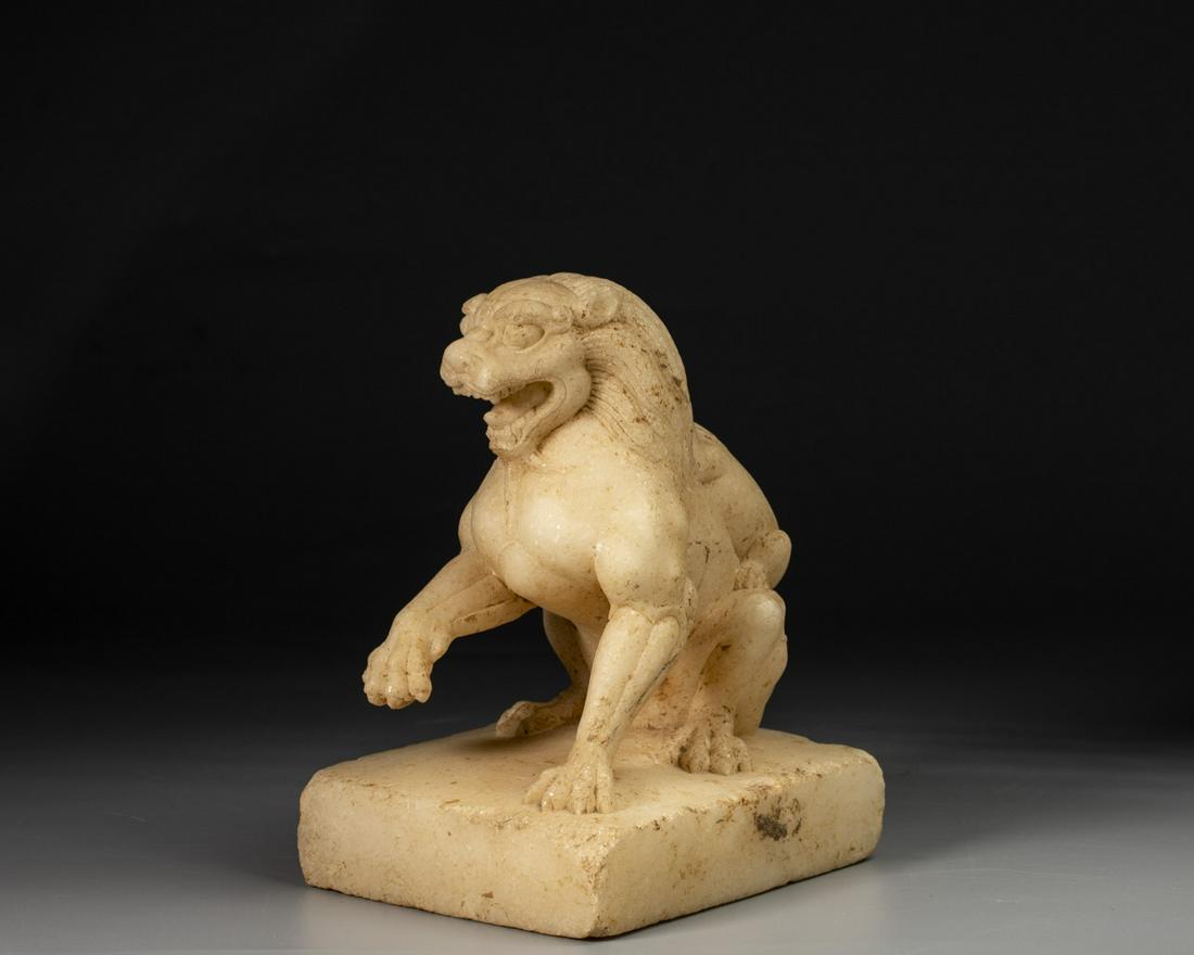 A CHINESE MARBLE STONE LION (1 of 9)