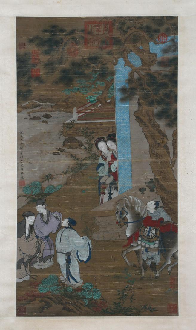 A CHINESE OLD SILK PAINTING, LENG MEI (1 of 7)