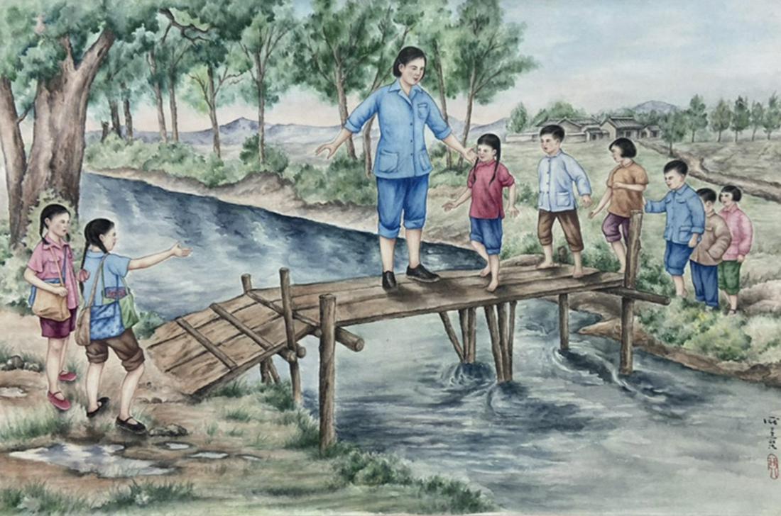 A CHINESE PAPER PAINTING, PANG XUN QIN (1 of 6)