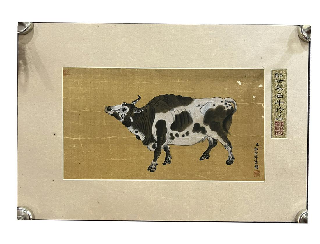 A CHINESE OLD SILK PAINTING, LANG SHINING (1 of 9)