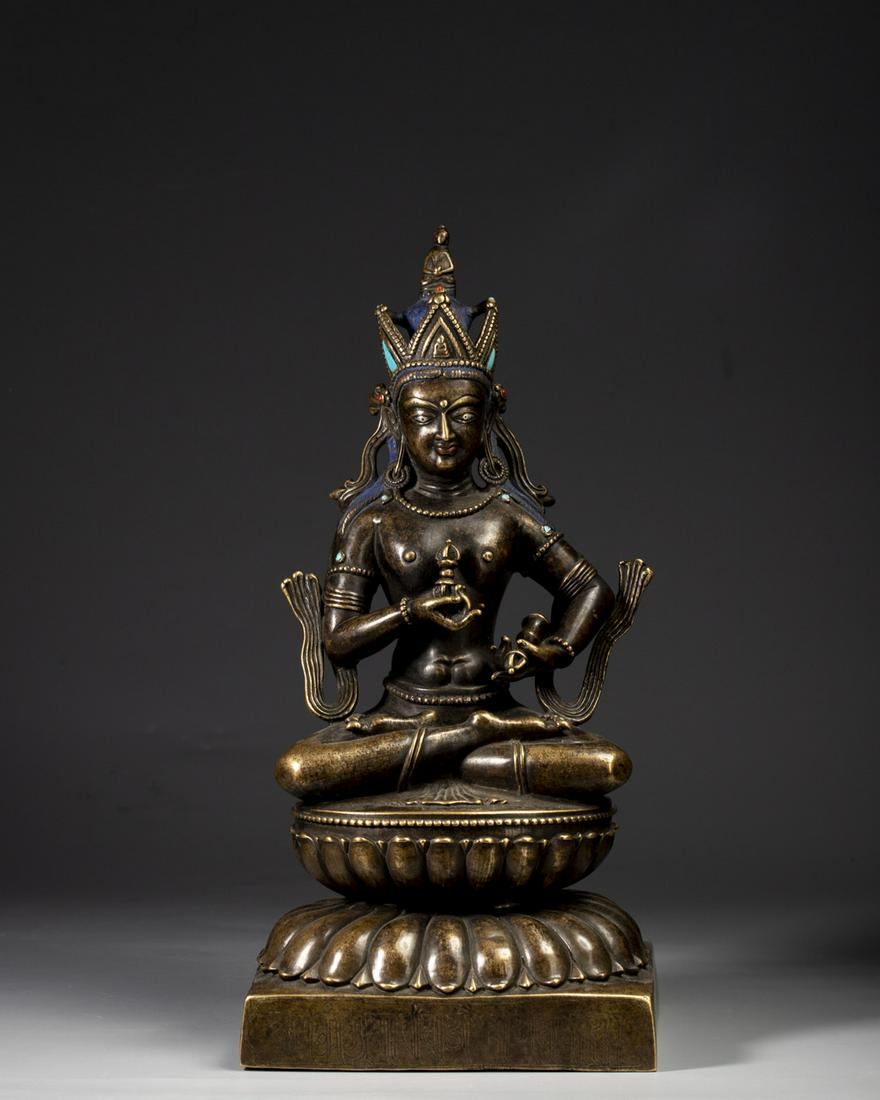 A PALA SILVER-INLAID COPPER ALLOY FIGURE OF VAJRADHARA (1 of 10)