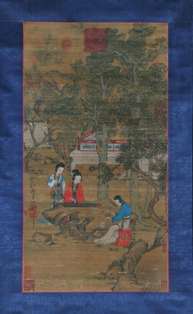 A CHINESE OLD SILK PAINTING, ZHAO JI (1 of 8)