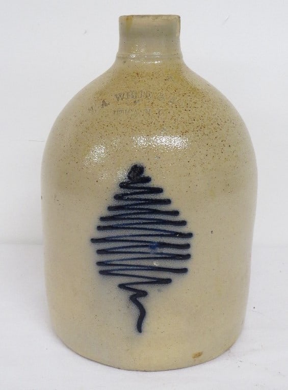 N.A. White & Son 1 Gal Slip Cup Decorated Beehive Jug (1 of 6)