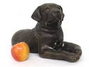 Figural Cast Bronze Reclining Labrador Retriever Puppy