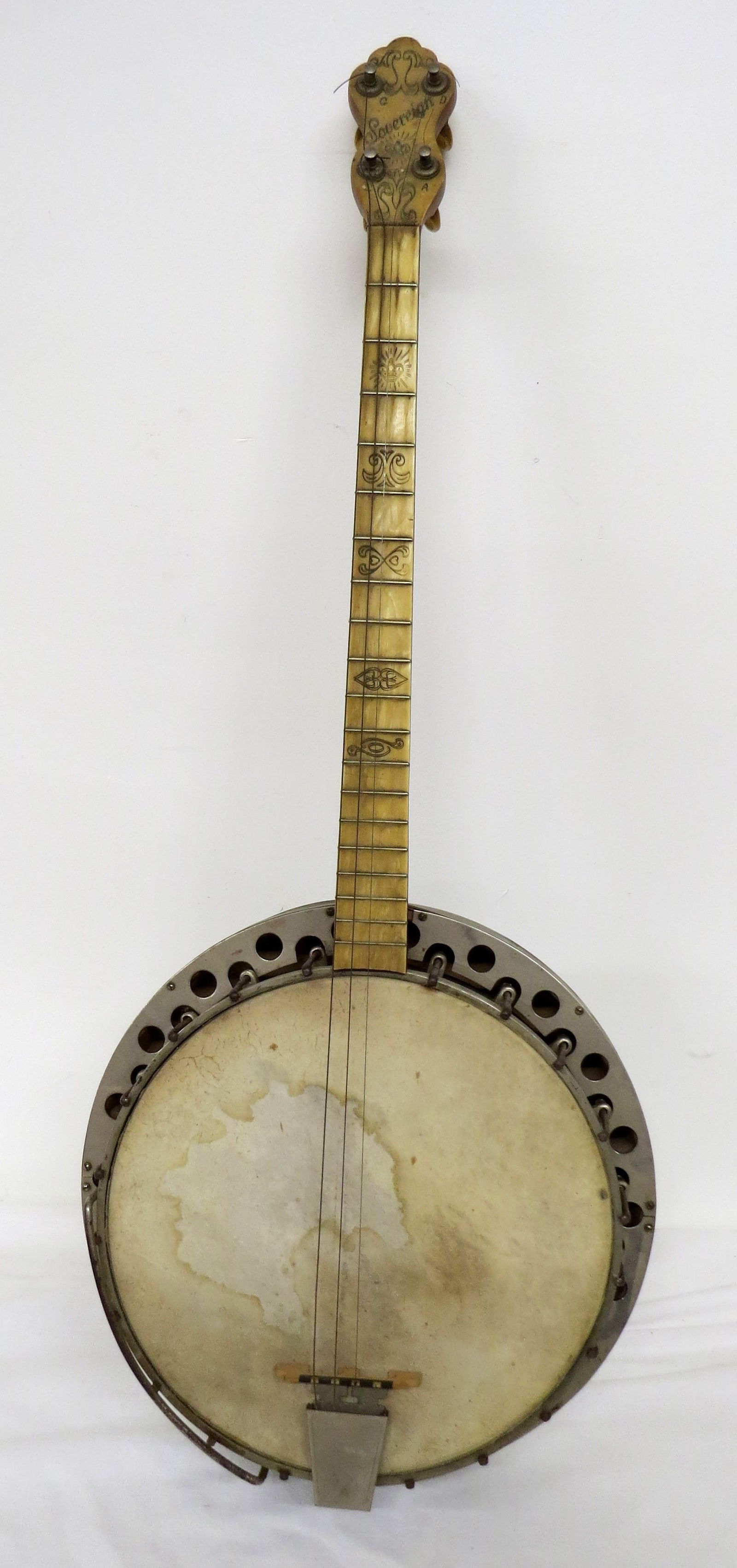 Oscar Schmidt "Sovereign" 4 str banjo green deco flake (1 of 7)