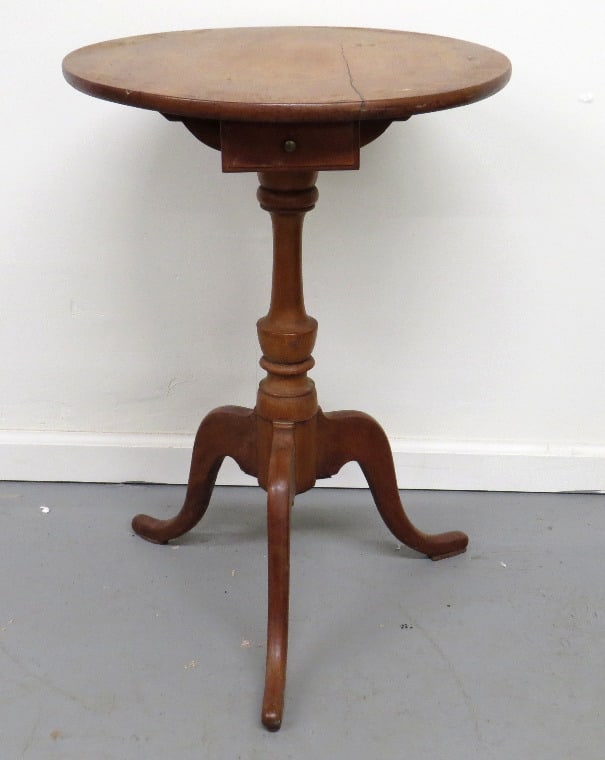 19th C. 2 Drawer Candlestand (1 of 9)