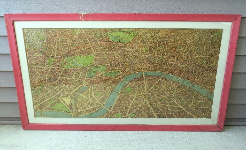 Framed 1908 Map of the Olympics Held in London, England (1 of 13)