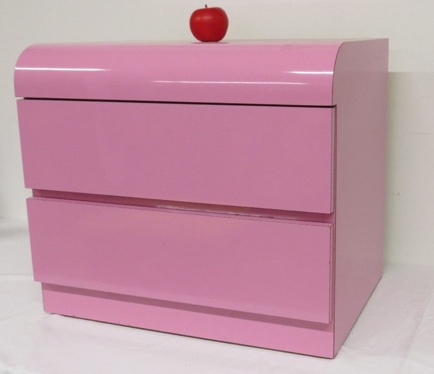 Pepto Pink 90's Laminate Waterfall Front Night Stand (1 of 6)