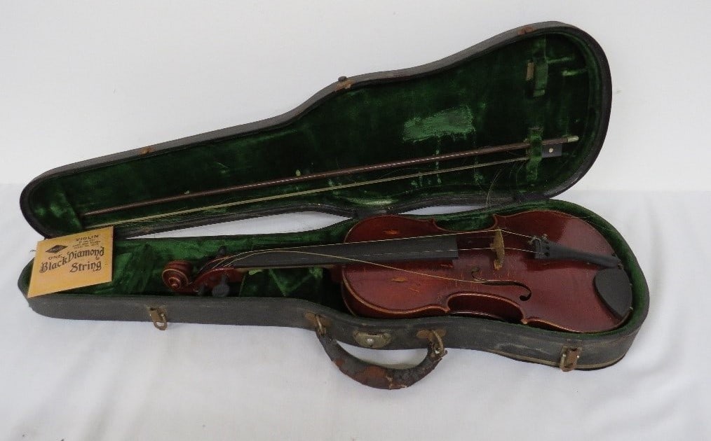 Early 20th C. Violin w/Case & Horsehair Bow (1 of 14)