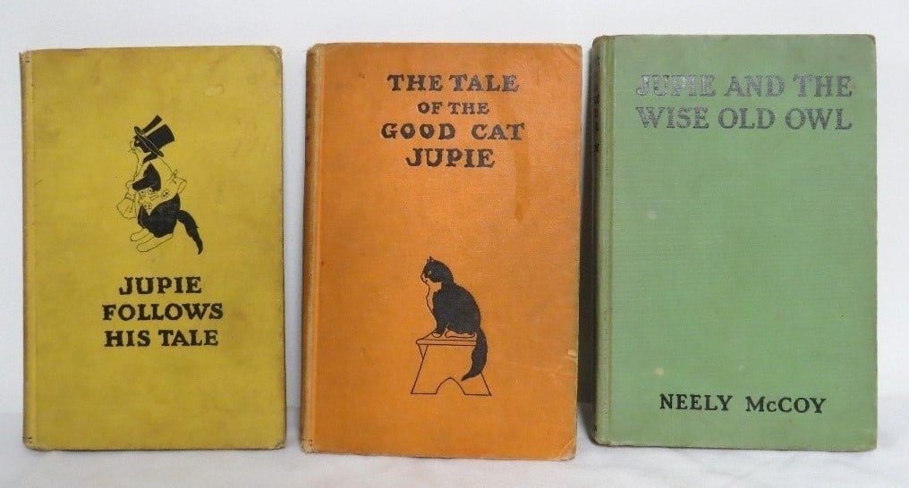 1st Ed Neely McCoy 3 Vol Jupie The Cat 1926-1931: 3 separate volumes by Neely McCoy, all appear to be first editions by MacMillan & Co. Stories of Jupie the Cat in 3 volumes 1926 - 1931. "The Tale of the Good Cat Jupie - 1926", "Jupie Follows His Tal