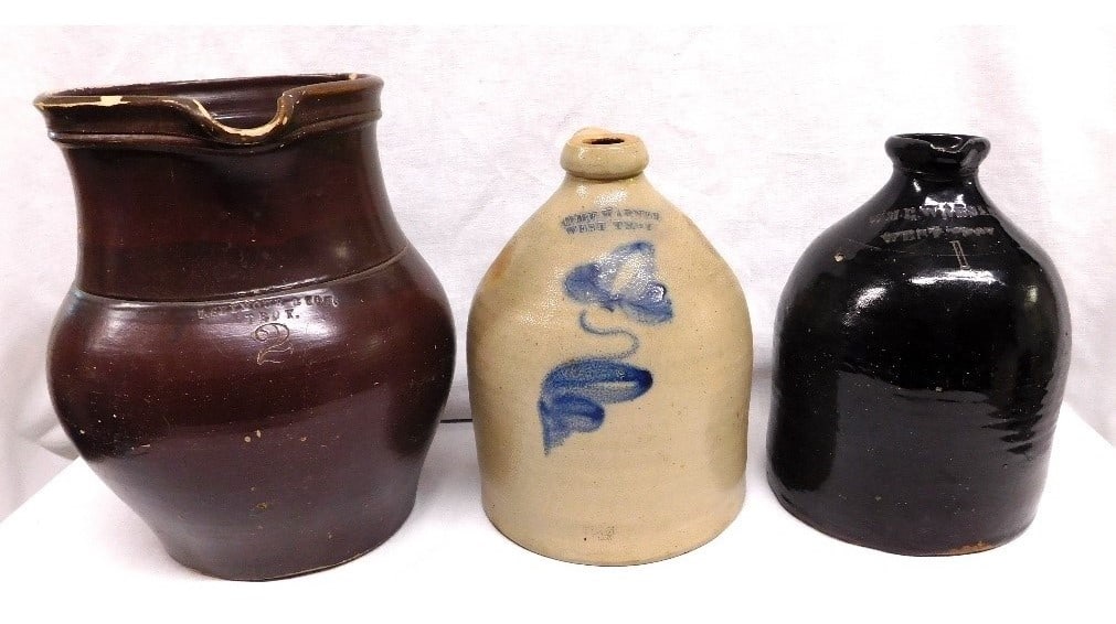 3pcs Troy, NY Stoneware - Warner & Seymour (1 of 7)