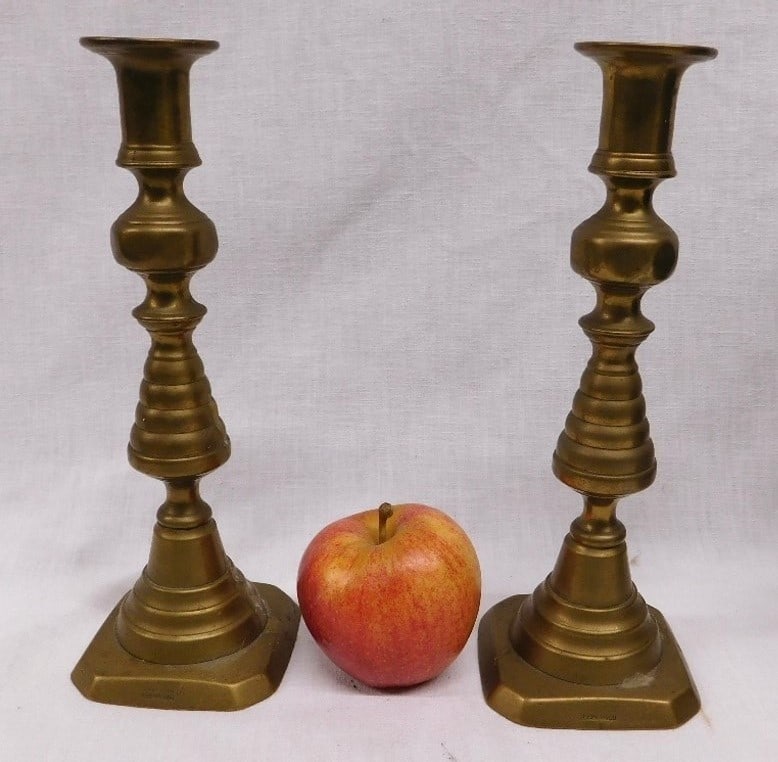 English Registry Marked Beehive Pushup Candlesticks (1 of 5)