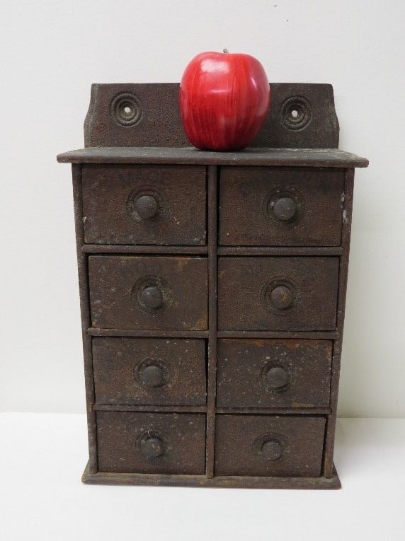 19th C. Alligatored 8 Drawer Spice Box (1 of 8)