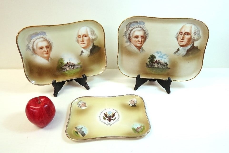 Nesting Set of 3 Washington, Mt. Vernon VA Trays (1 of 9)