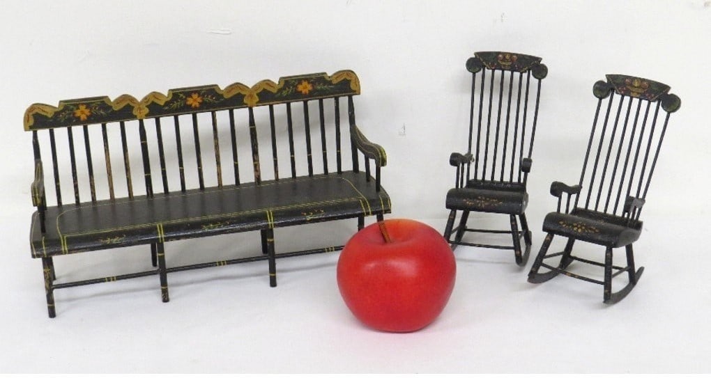 Lot of 3 Windsor Style Doll House Furniture (1 of 6)