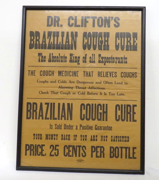Dr. Clifton's Brazilian Cough Cure - 19th C. Medicinal Broadside (1 of 6)