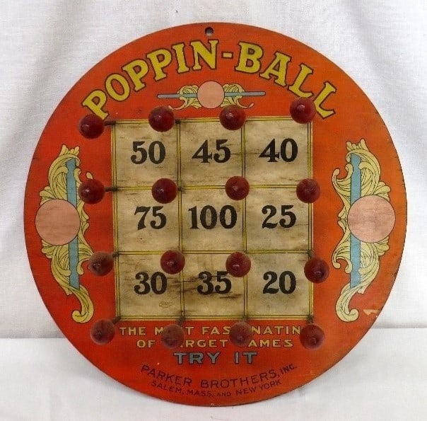1920's Parker Brother's Poppin Ball Game Board (1 of 5)