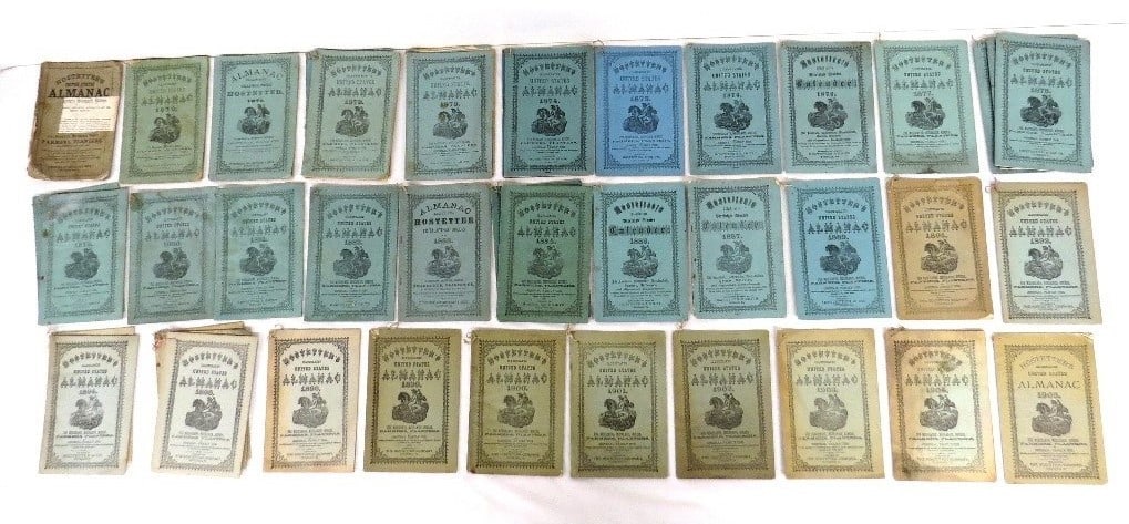 Trove of 43 Dr. Hostetter's Bitters almanacs, Pittsburgh PA 1867-1905 (1 of 9)