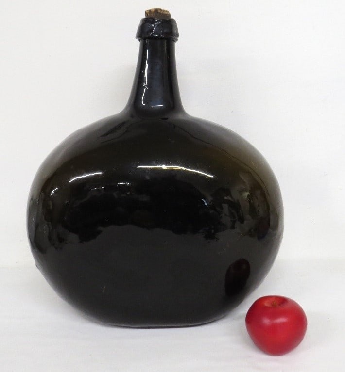 19th C. Black Amber Bladder Blown Kidney Shape Demijohn (1 of 12)