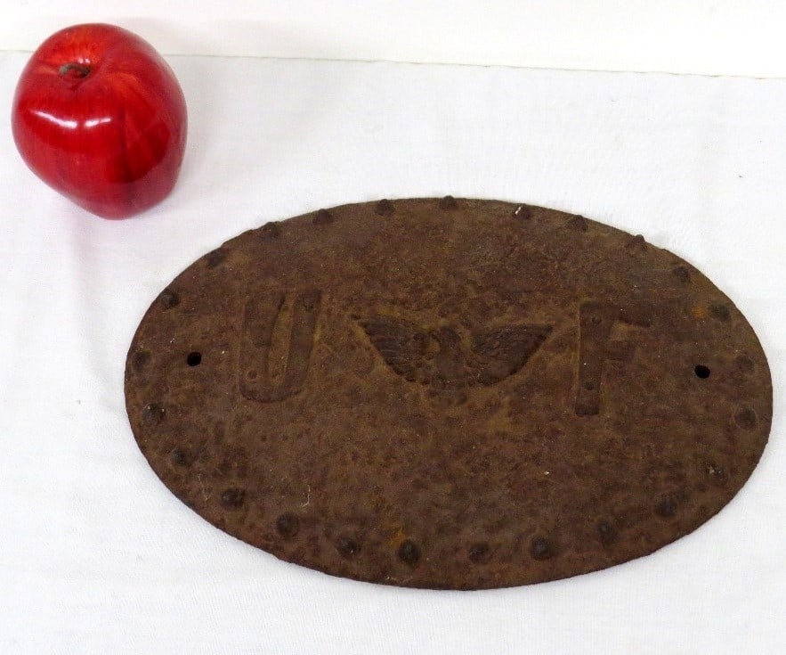 Early 19th C. Iron Firemark - Poss United Fireman's Insurance With Eagle in Oval (1 of 3)