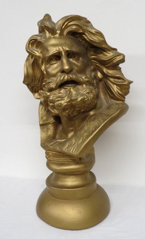 Larger sized gold painted ceramic bust of Moses from the bible (1 of 7)