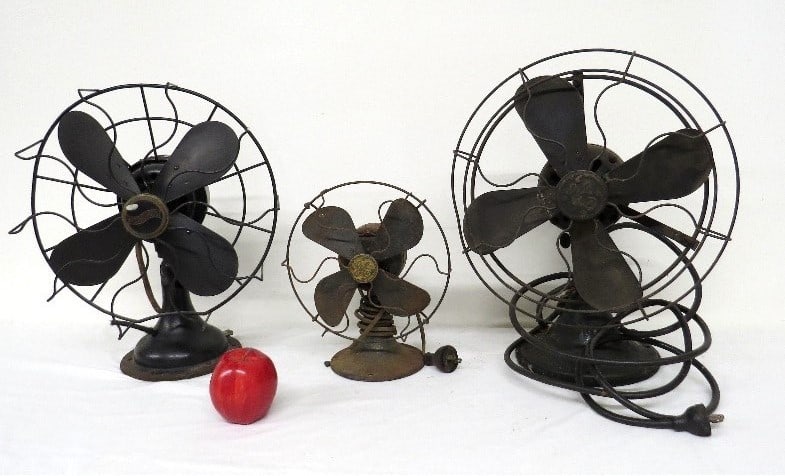 Grouping of 3 Early Electric Table Top Fans (1 of 10)
