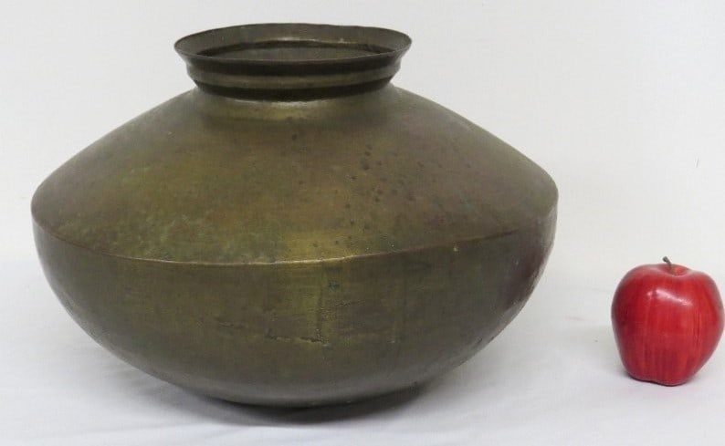 Mid-Century Hammered Brass Vessel (1 of 4)