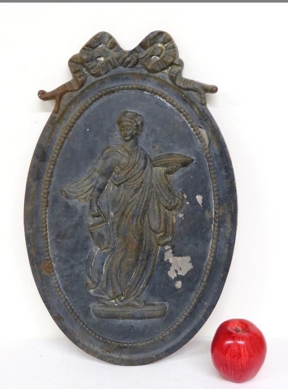 A Heavy Cast Iron Neoclassical Cameo Plaque of a Woman (1 of 5)