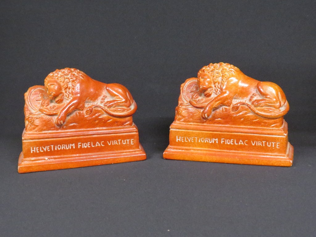 Jaru Chalkware Reclining Lion's Bookends MCM (1 of 8)