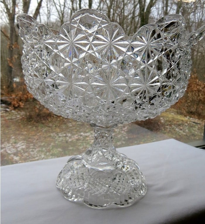 Gillinder & Sons c.1885 Daisy & Button Footed Compote (1 of 5)