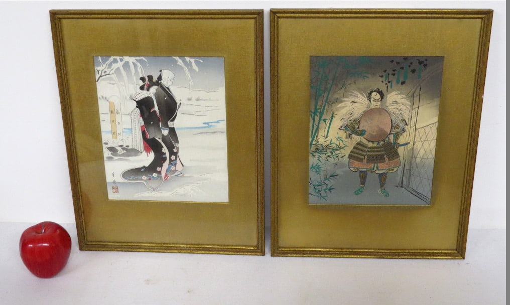 MCM Japanese Woodblocks, Samurai and Women in Winter (1 of 4)